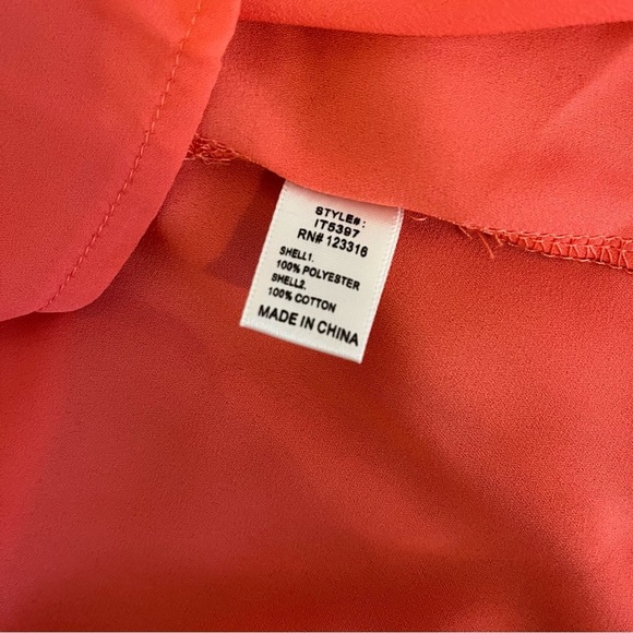 Peach Lightweight Lace T Back Tank Top - Size Small - Picture 7 of 8